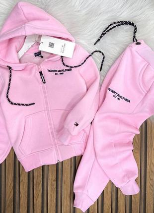 Стильний костюм для дівчинки 2-16 років tommy hilfiger рожевий.