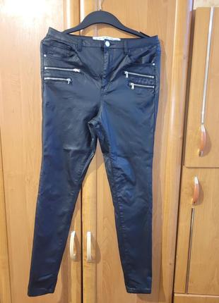 Женские классные джинсы с напылением экокожи от denim co p 14