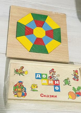Доміно дитяче з казковими героями сортер дерев’який