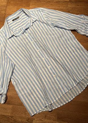 Хлопковая рубашка в полоску, р. l / 12-14