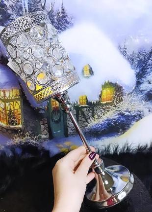 Світильник ночник нічник з камінчиками стильний крутий дизайн декоративний свічник під лед свічку