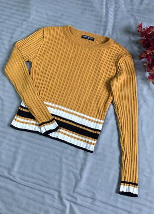 Помаранчевий лонгслів зі смужками select