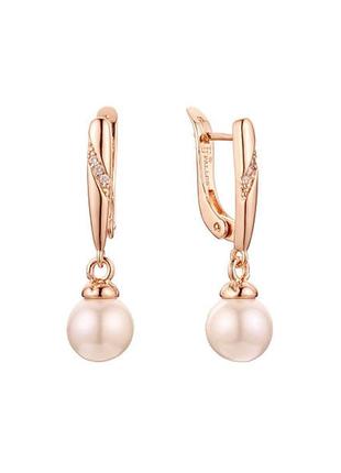 Серьги с жемчужинками (медицинское золото)