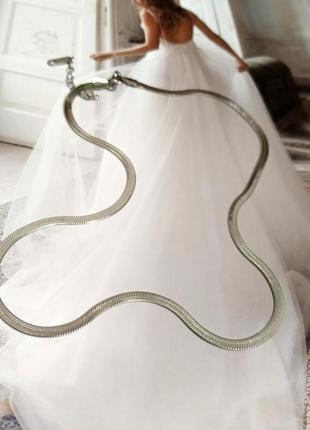 Стальная цепочка на шею цепочка сталь под серебро колье минимализм