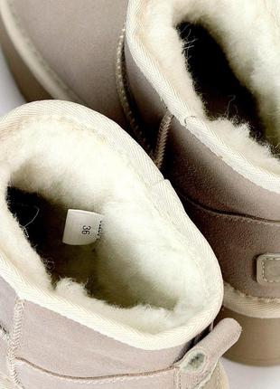 Sale оригінальні жіночі бежеві угги зимові теплі на хутрі зима