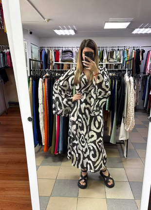 Платье кимано на запах от h&m легкое дышащее платье-халат