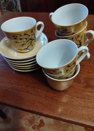 Кавовий комплект ручної роботи з відтінком перламутру