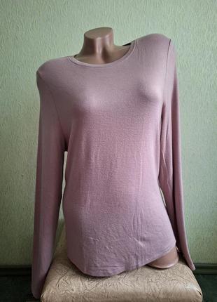 Лонгслив пудровый. теплая футболка с длинным рукавом.