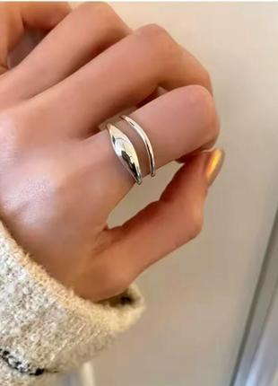 Милое очаровательное женское кольцо двухслойное регулируемое