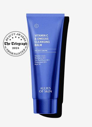 Очищаючий бальзам для обличчя з вітаміном c і омега allies of skin vitamin c & omegas cleansing balm 100 ml