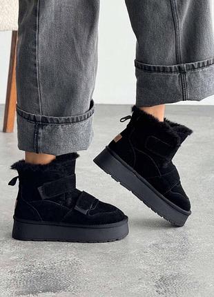 Женские замшевые угги сноубутсы луноходы