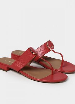 Шикарные кожаные шлепанцы, вьетнамки , emporio armani, оригинал!