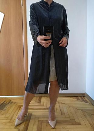 Тонкий гарний сріблястий кардиган, розмір 16