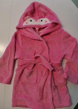 Плюшевий теплий халат на дівчинку.