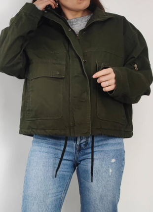 Темно-оливкова тепла курточка superdry3 фото