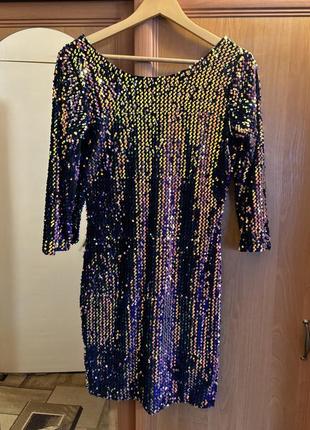 Платье блестящее - размер м