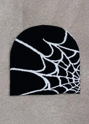 Шапка y2k с паутиной шапка с паутиной web beanie sk8 шапка
