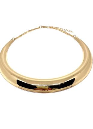 Тренд стильне золотисте жіноче широке кольє пектораль чокер підвіс ланцюжок мінімалізм1 фото