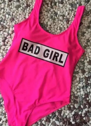 Слитный слитный слитный цельный купальник barbie bad girl.лячковый малиновый купальник.закрытый купальник для плавания