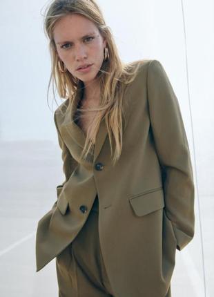 Пиджак жакет zara хаки2 фото