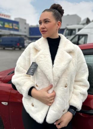 Шуба зимняя женская из альпаки и искусственного меха, очень теплая