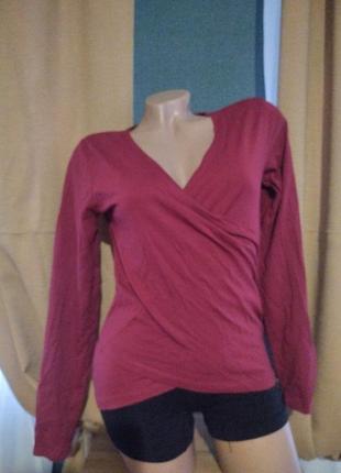 Кофта лонглов женская бордового цвета длинный рукав