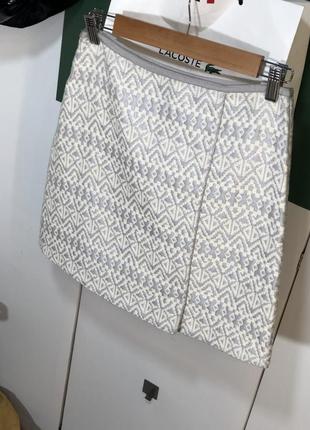 Красивая юбка белая серебряная мини юбка