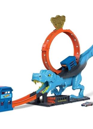 Ігровий набір hot wheels полювання ті-рекса