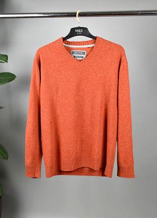 Marc o'polo женский шерстяной свитер оранжевый с вырезом размер xl