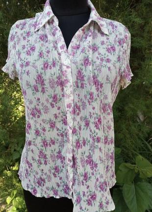 Petites блуза прозрачная белая в цветочный принт розовый в романтичном винтажном стиле