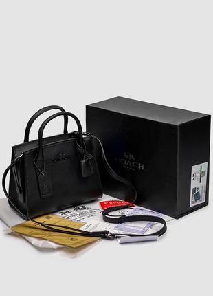 Женская черная сумка из натуральной кожи coach