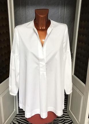 Брендовая белая рубашка оверсайз от h&amp;m