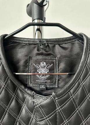 Мужской кожаный жилет мужской кожаный байкерский malparidos clubber diamond plane...