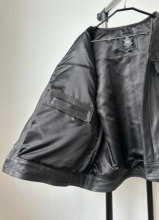 Мужской кожаный жилет мужской кожаный байкерский malparidos clubber diamond plane...