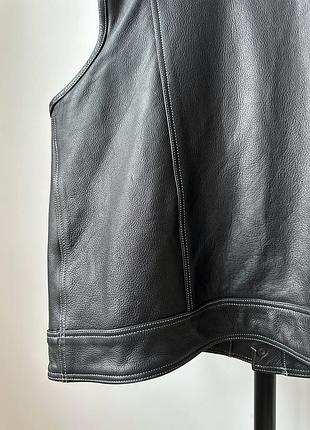 Мужской кожаный жилет мужской кожаный байкерский malparidos clubber diamond plane...