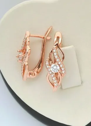 Серьги с кристаллами (медицинское золото)