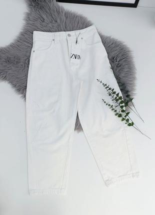 Джинси zw collection cropped barrel із середньою посадкою від zara, розмір 34