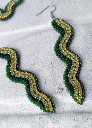 Вечерние серьги из страз <unk> snake<unk>
