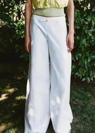 Широкі штани із середньою посадкою від zara, розмір xs
