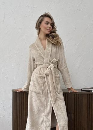 Жіночий теплий халат з коміром шаль, cosy
