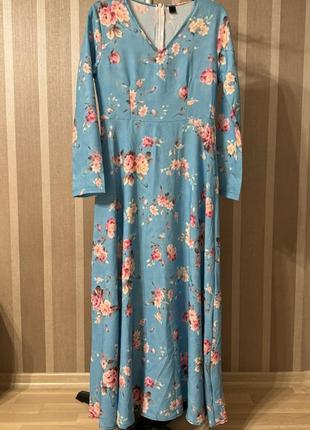 Длинное платье в цветочный принт l
