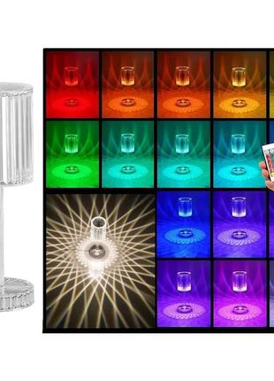 Декоративний led світильник crystal light, з пультом дистанційного керування / настільна акумуляторна лампа
