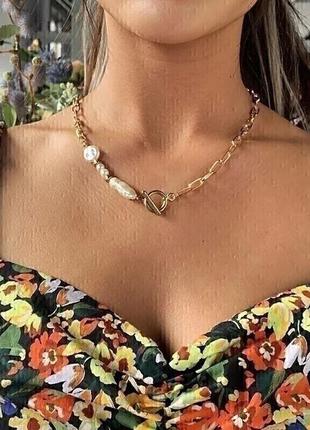 Колье с жемчужинами, цепочка с жемчужинами