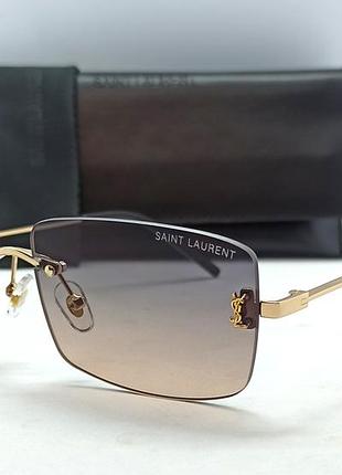 cat-eye saint laurent жіночі сонцезахисні окуляри рожево блакитні безоправні