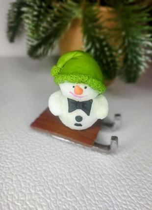 Снеговичек из мыла ручной работы