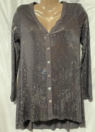 Трикотажна блуза-туніка з паетками velvet