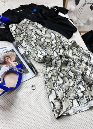 Атласная союзка в анималистичный принт h&m