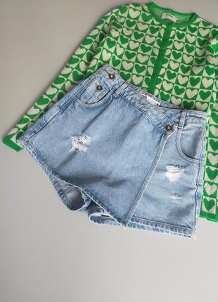 Zara джинсовая юбка шорты