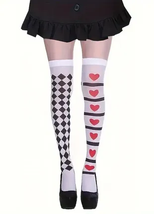 Чулки женские алиса карты покер черви ромбы аниме косплей+подарок