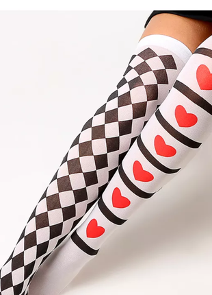Чулки женские алиса карты покер черви ромбы аниме косплей+подарок